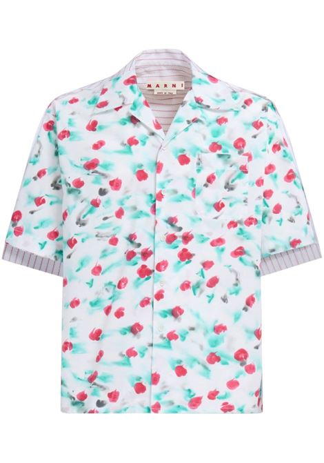 camicia a fiori uomo multicolor in cotone MARNI | CUMU0287QY UTC325REW01